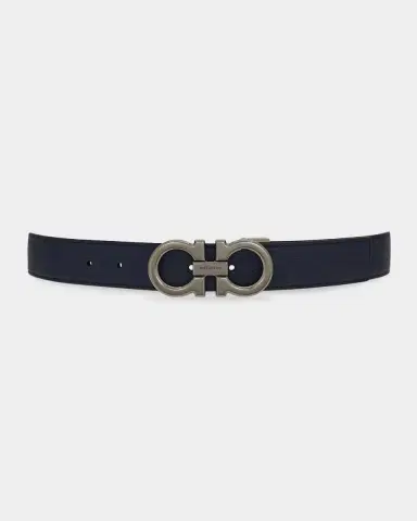 Ferragamo Men's Double Gancini Reversible Leather Belt | Thumbnail 4 Ferragamo Men's Double Gancini Reversible Leather Belt | Thumbnail 4