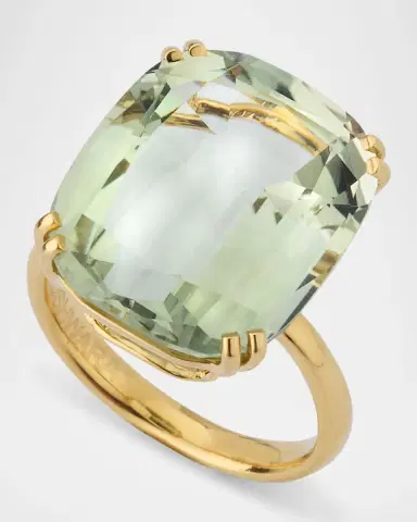 Goshwara 18K Yellow Gold Cushion Prasiolite Statement Ring | Thumbnail 2