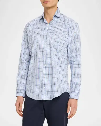 Peter Millar Men's Simon Crown Lite Plaid Stretch Cotton Sport Shirt | Thumbnail 4