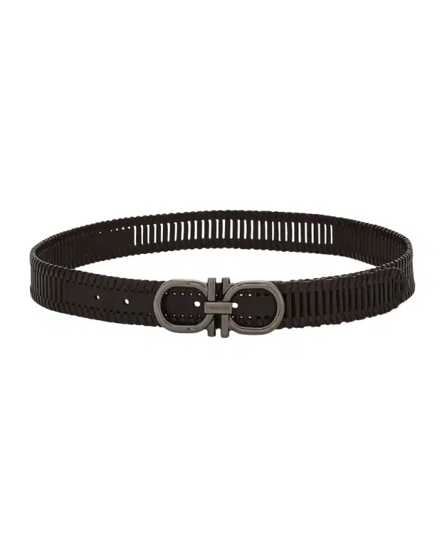 Ferragamo Men 's Adjustable Gancini Leather Belt