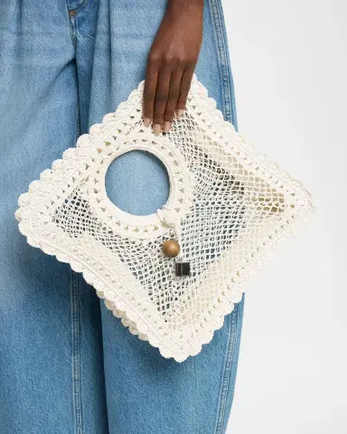 Jacquemus Spiaggia Crochet Raffia Square Top-Handle Bag | Thumbnail 2 Jacquemus Spiaggia Crochet Raffia Square Top-Handle Bag | Thumbnail 2