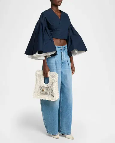 Jacquemus Spiaggia Crochet Raffia Square Top-Handle Bag | Thumbnail 5 Jacquemus Spiaggia Crochet Raffia Square Top-Handle Bag | Thumbnail 5