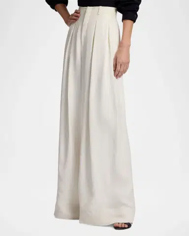 Ralph Lauren Collection Greer Cady Pleated Wide-Leg Pants | Thumbnail 3 Ralph Lauren Collection Greer Cady Pleated Wide-Leg Pants | Thumbnail 3