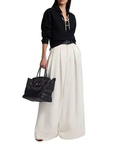 Ralph Lauren Collection Greer Cady Pleated Wide-Leg Pants | Thumbnail 1 Ralph Lauren Collection Greer Cady Pleated Wide-Leg Pants | Thumbnail 1