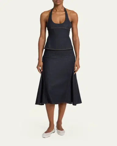 Jacquemus Denim Midi Skirt | Thumbnail 6