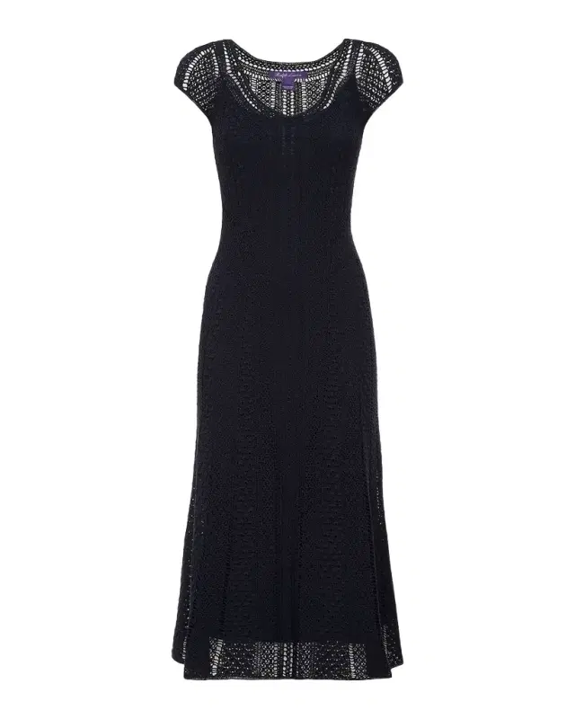 Ralph Lauren Collection Crosley Hand-Crocheted Silk Day Dress