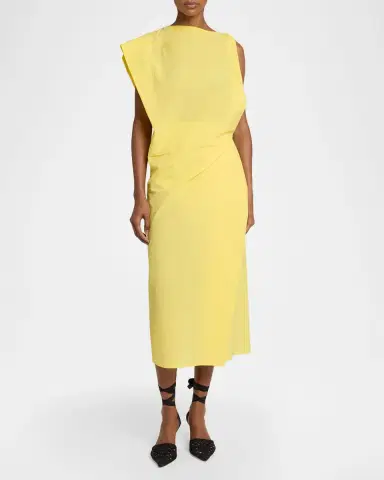 Jacquemus La Drap Asymmetric Cotton Midi Dress | Thumbnail 2 Jacquemus La Drap Asymmetric Cotton Midi Dress | Thumbnail 2