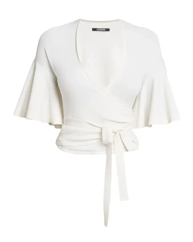 La Maille Paysan Bell-Sleeve Wrap Top