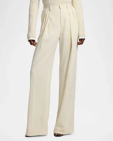 Ralph Lauren Collection Double-Pleated Wool Bacall Straight-Leg Trousers | Thumbnail 2 Ralph Lauren Collection Double-Pleated Wool Bacall Straight-Leg Trousers | Thumbnail 2
