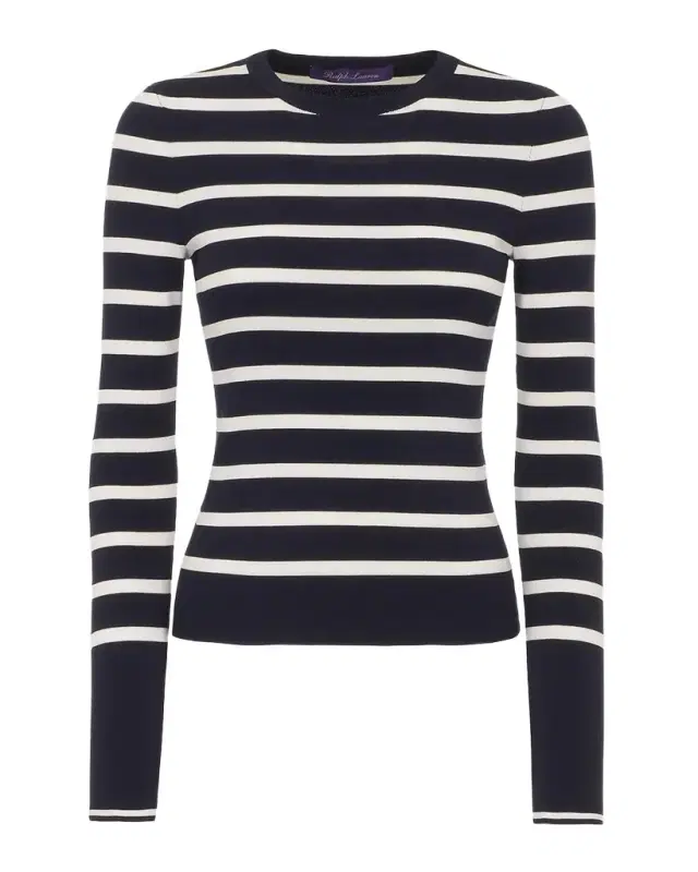 Striped Silk-Blend Crewneck Sweater