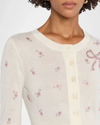 LoveShackFancy Adeanne Secret Crush Wool Cardigan | Thumbnail 4