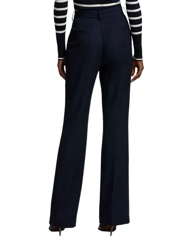 Mid-Rise Wool Bootcut-Leg Trousers