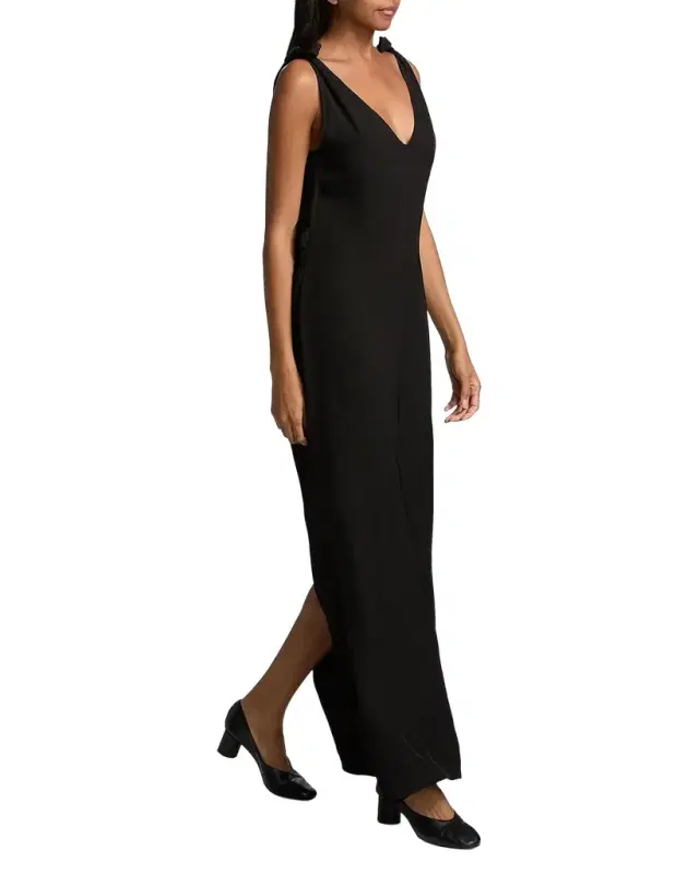 Draped Back Maxi Slip Dress
