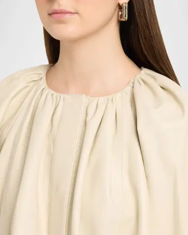 Co Gathered Leather Long-Sleeve Shirt | Thumbnail 5 Co Gathered Leather Long-Sleeve Shirt | Thumbnail 5