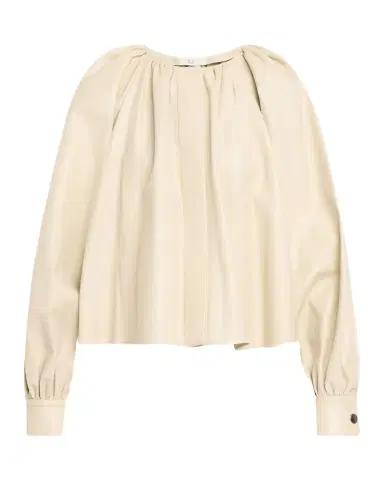 Co Gathered Leather Long-Sleeve Shirt | Thumbnail 1 Co Gathered Leather Long-Sleeve Shirt | Thumbnail 1