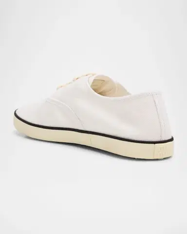 Miu Miu Logo Lace-Up Canvas Sneakers | Thumbnail 4 Miu Miu Logo Lace-Up Canvas Sneakers | Thumbnail 4