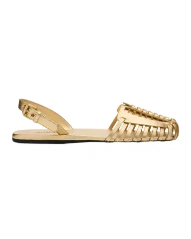 Miu Miu Huarache Metallic Leather Slingback Flats | Thumbnail 1