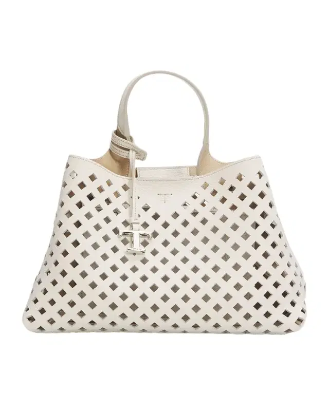 Cutout Leather Top-Handle Bag