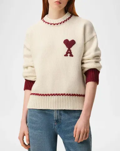 AMI PARIS Ami De Coeur Embroidered Crewneck Sweater | Thumbnail 4 AMI PARIS Ami De Coeur Embroidered Crewneck Sweater | Thumbnail 4