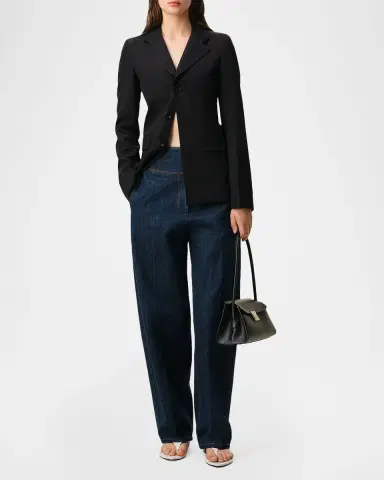 Ami Paris Single-Breasted Slim Wool Blazer Jacket | Thumbnail 2 Ami Paris Single-Breasted Slim Wool Blazer Jacket | Thumbnail 2