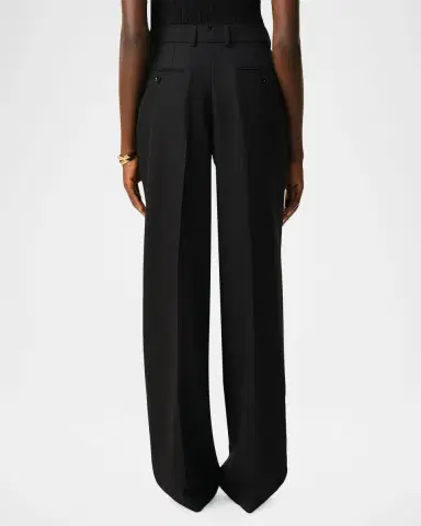 Ami Paris Low-Rise Pleated Wide-Leg Wool Trousers | Thumbnail 3 Ami Paris Low-Rise Pleated Wide-Leg Wool Trousers | Thumbnail 3