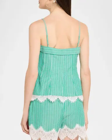 Simkhai Poplin Lace-Trim Bustier Top | Thumbnail 3