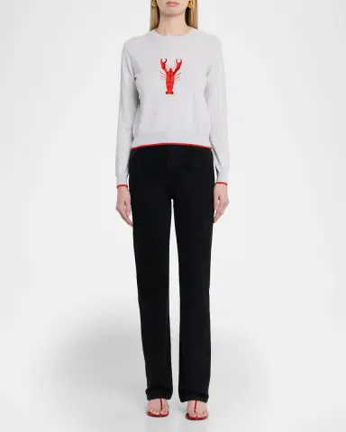Autumn Cashmere Crewneck Lobster Cotton Knit Sweater | Thumbnail 2