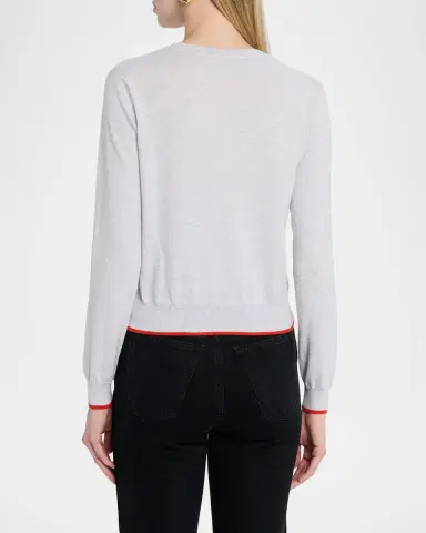 Autumn Cashmere Crewneck Lobster Cotton Knit Sweater | Thumbnail 3