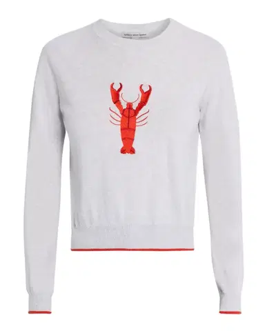 Autumn Cashmere Crewneck Lobster Cotton Knit Sweater | Thumbnail 1