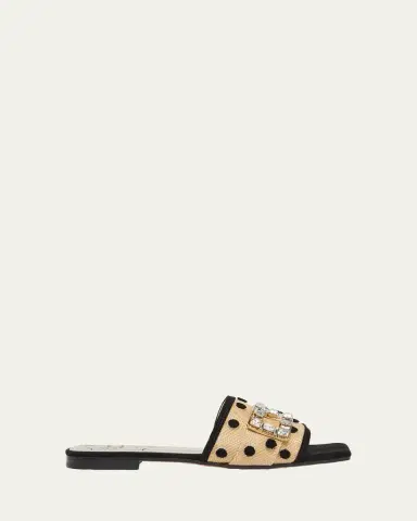 Roger Vivier Tres Vivier Dots Flat Slide Sandals | Thumbnail 4