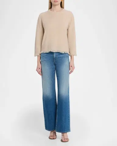 Autumn Cashmere Scalloped Fringe-Trim Cashmere Sweater | Thumbnail 2 Autumn Cashmere Scalloped Fringe-Trim Cashmere Sweater | Thumbnail 2