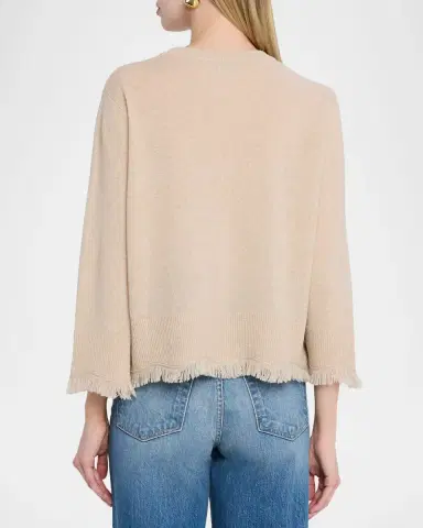 Autumn Cashmere Scalloped Fringe-Trim Cashmere Sweater | Thumbnail 3 Autumn Cashmere Scalloped Fringe-Trim Cashmere Sweater | Thumbnail 3