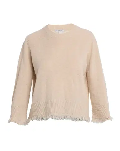 Autumn Cashmere Scalloped Fringe-Trim Cashmere Sweater | Thumbnail 1 Autumn Cashmere Scalloped Fringe-Trim Cashmere Sweater | Thumbnail 1