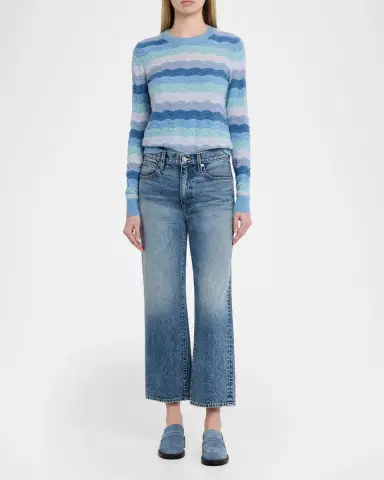 Autumn Cashmere Scalloped Pointelle-Knit Cashmere Sweater | Thumbnail 2