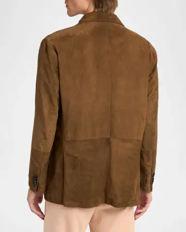 Kiton Men's Suede Patch-Pocket Blazer | Thumbnail 2 Kiton Men's Suede Patch-Pocket Blazer | Thumbnail 2