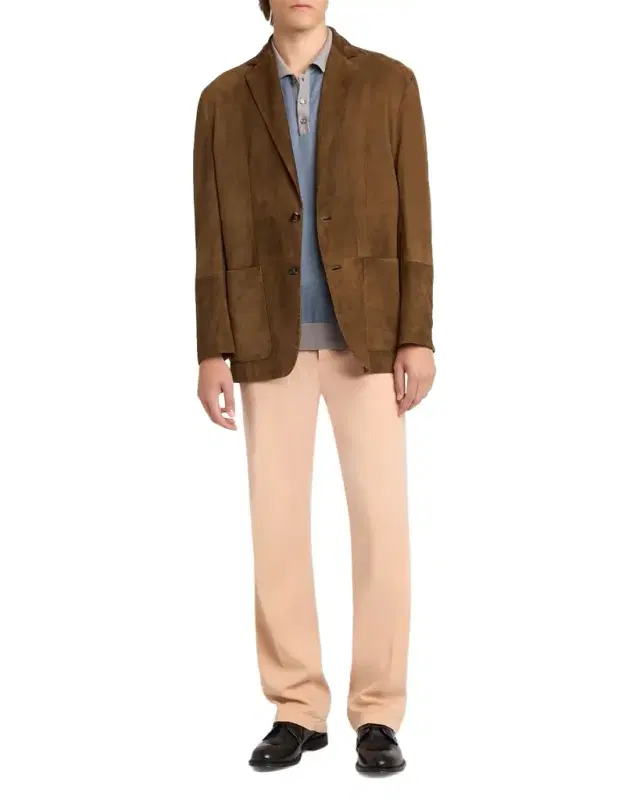 Kiton Men 's Suede Patch-Pocket Blazer