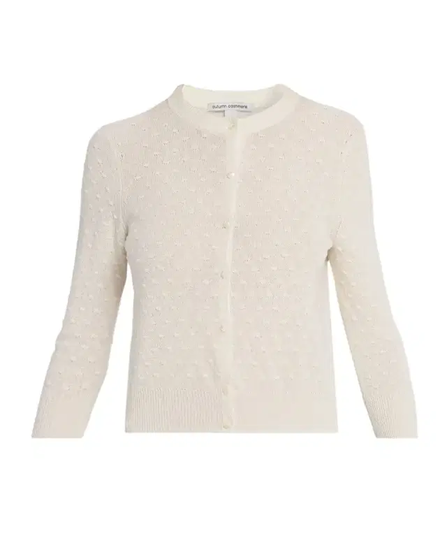 Dotted Silk Knit Cardigan