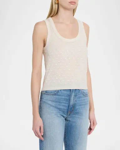 Autumn Cashmere Dotted Silk Knit Tank Top | Thumbnail 4