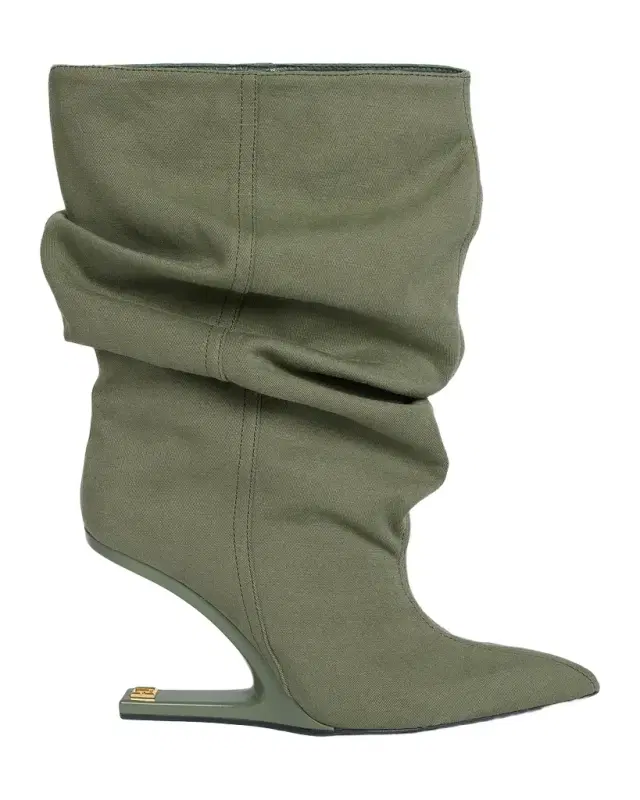 No Wedge Canvas Ankle Boots