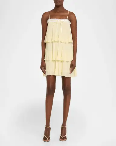 LoveShackFancy Cedra Tiered Ruffle Mini Dress | Thumbnail 2 LoveShackFancy Cedra Tiered Ruffle Mini Dress | Thumbnail 2
