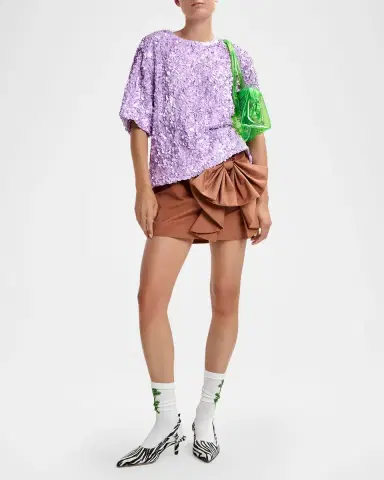 Essentiel Antwerp Joyous 3D Bow Mini Skirt | Thumbnail 2 Essentiel Antwerp Joyous 3D Bow Mini Skirt | Thumbnail 2