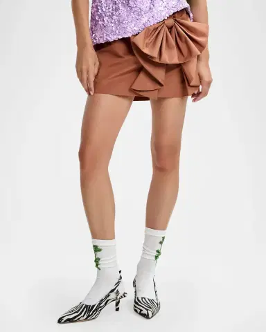 Essentiel Antwerp Joyous 3D Bow Mini Skirt | Thumbnail 4 Essentiel Antwerp Joyous 3D Bow Mini Skirt | Thumbnail 4