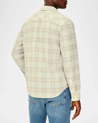 Rails Men's Long-Sleeve Wyatt Shirt in Conch Shore | Thumbnail 3
