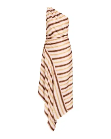 A.L.C. Lyn Stripe Draped One-Shoulder Midi Dress | Thumbnail 1 A.L.C. Lyn Stripe Draped One-Shoulder Midi Dress | Thumbnail 1