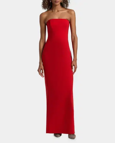Amsale Strapless Stretch Jersey Gown | Thumbnail 4 Amsale Strapless Stretch Jersey Gown | Thumbnail 4