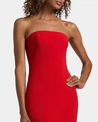 Amsale Strapless Stretch Jersey Gown | Thumbnail 5 Amsale Strapless Stretch Jersey Gown | Thumbnail 5