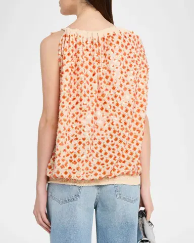 Essentiel Antwerp Jocelyn Sequined Asymmetric Tie-Neck Top | Thumbnail 3 Essentiel Antwerp Jocelyn Sequined Asymmetric Tie-Neck Top | Thumbnail 3