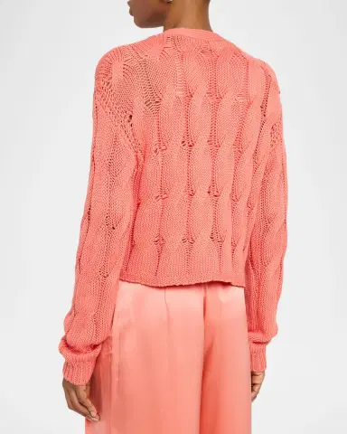 Sablyn Jolie Cropped Cable-Knit Cashmere Cardigan | Thumbnail 3