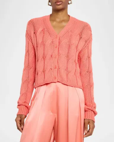 Sablyn Jolie Cropped Cable-Knit Cashmere Cardigan | Thumbnail 4
