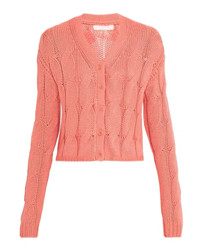 Jolie Cropped Cable-Knit Cashmere Cardigan